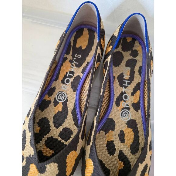 Rothy's The Point in Big Cat yoga comfortable flats animal print W9 - Picture 3 of 8